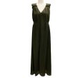 Deveaux Olive Green Sleeveless Plisse Maxi Dress Hot on Sale