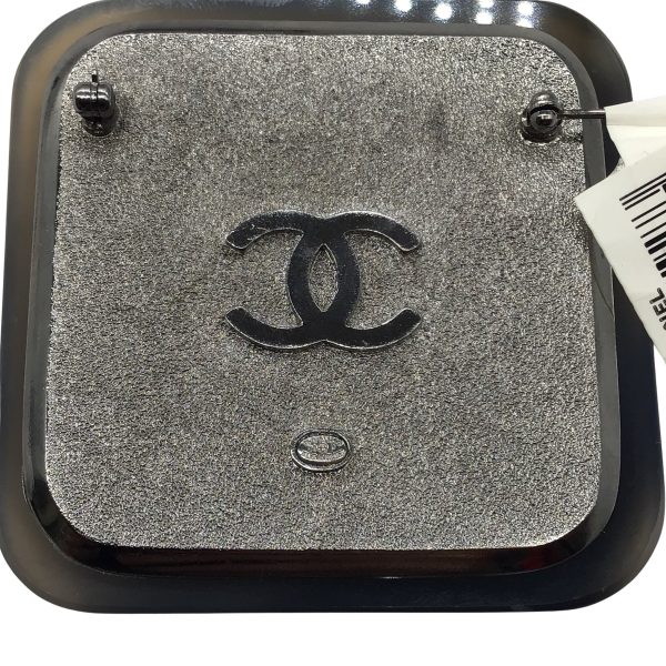 Chanel Grey 2009 Metal, Agate, and Strass Brooch Cheap