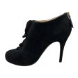 Valentino Black Ruffled Suede Ankle Booties For Cheap