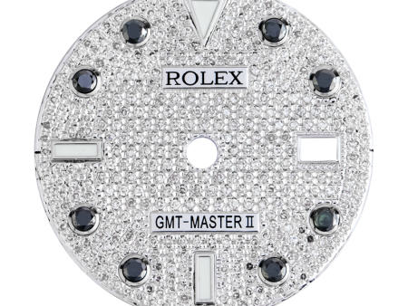 Rolex GMT-Master II Custom Diamond Pavé   Black Gems Dial Fashion