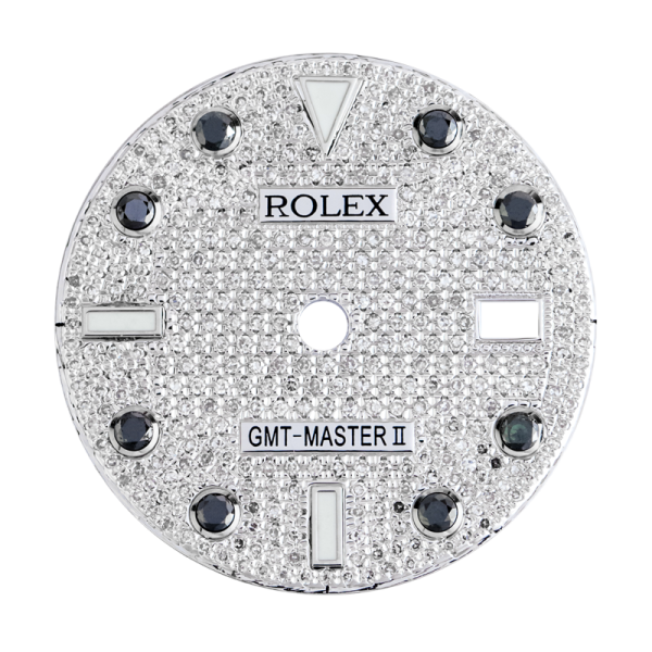 Rolex GMT-Master II Custom Diamond Pavé   Black Gems Dial Fashion