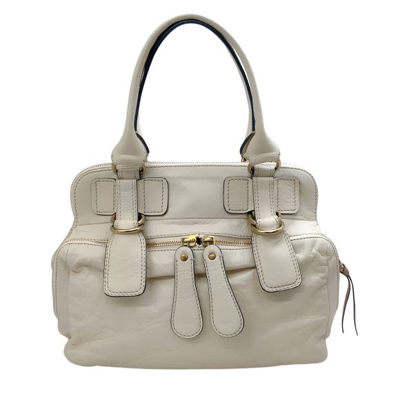 Chloe Ivory Leather Quilted Satchel on Sale