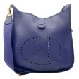 Hermes Blue 2018 Clemence Leather Evelyne Handbag Online