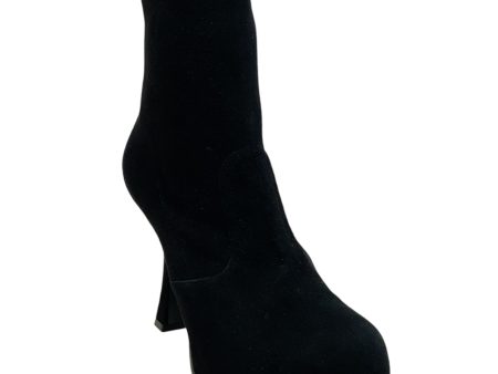 Casadei Black Suede Platform Booties Supply