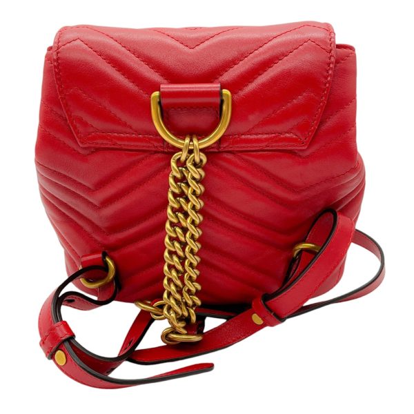 Gucci Red GG Marmont Leather Drawstring Mini Backpack For Sale