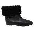 Mansur Gavriel Black Shearling Trimmed Flat Leather Ankle Boots Fashion