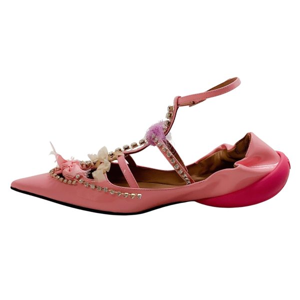 13 09 SR Pink Patent Embellished Tootsy Ballet Flats Fashion