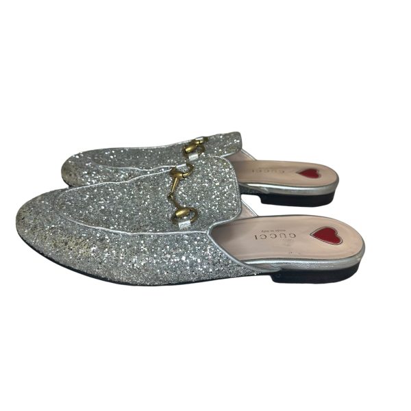 Gucci Silver Glitter Mules Supply