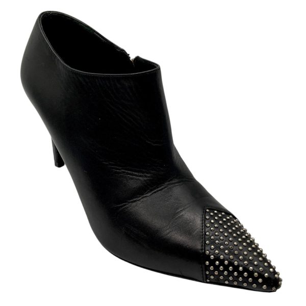 Saint Laurent Black Palladio Studded Leather Ankle Booties Online now