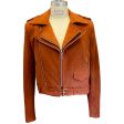 Brandon Maxwell Caramel Suede Double Layer Moto Jacket For Discount