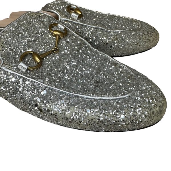 Gucci Silver Glitter Mules Supply