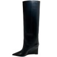 Jimmy Choo Black Leather Blake Wedge Boots Sale