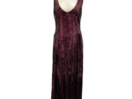 Galvan London Oxblood Sequined Burnished Valletta Dress Fashion