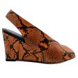 Celine Rust Python Peep Toe Wedges on Sale