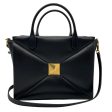 Valentino Black   Gold Medium One Stud Leather Handbag Discount