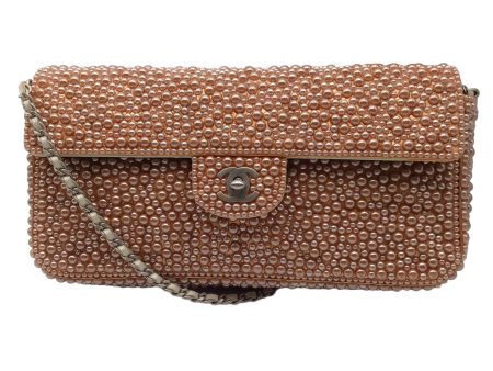 Chanel Vintage Rose Pearl Embellished Flap Handbag Online Hot Sale