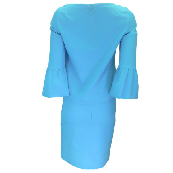 Akris Punto Turquoise Stretch Knit Top and Skirt Two-Piece Set Online now