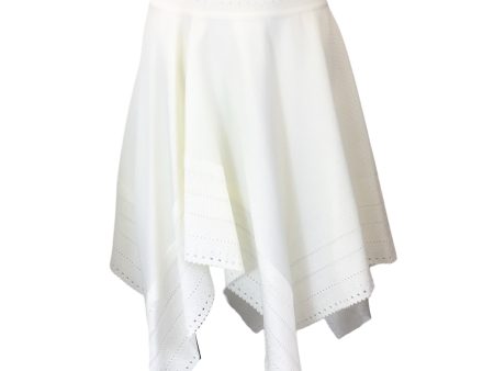 Alexandre Vauthier White Asymmetric Hem Stretch Knit Skirt For Discount