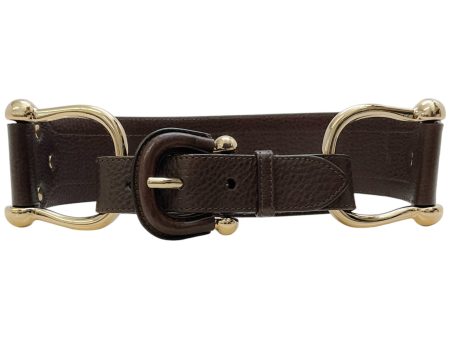 Burberry Brown Leather Horsebit Belt Cheap