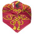 Hermes Red   Gold Multi Palefroi Square Silk Twill Scarf Discount