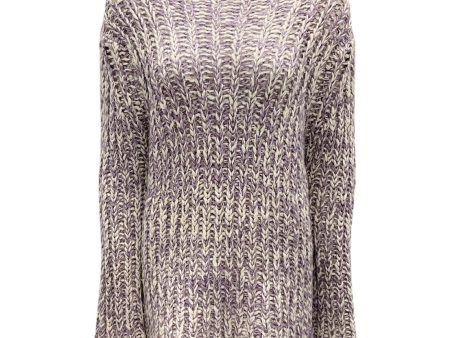 Agnona Purple   White Chunky Cashmere Knit Sweater Online now