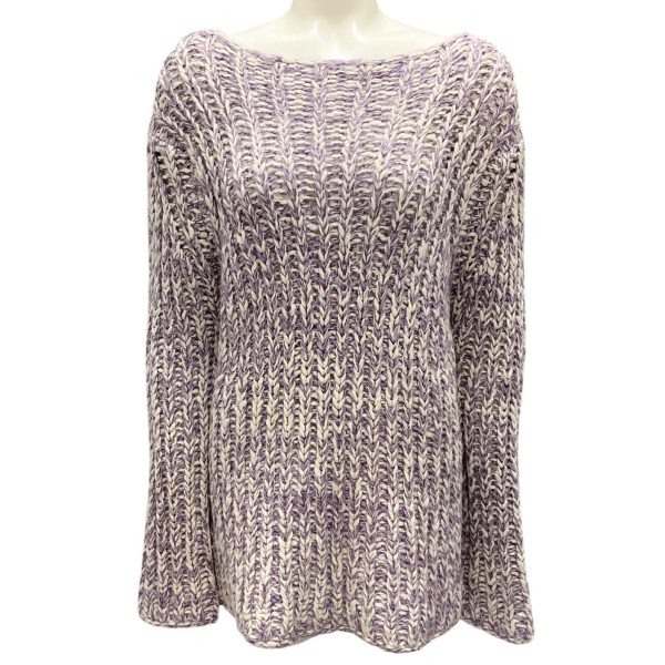 Agnona Purple   White Chunky Cashmere Knit Sweater Online now