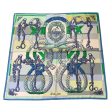 Hermes Blue   Green Multi Della Cavalleria Print Square Silk Twill Scarf For Sale