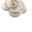 Chanel Ivory CC Logo Silk Camellia Brooch Cheap