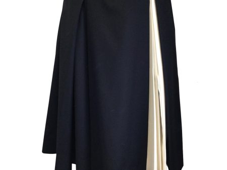 Alexandre Blanc Black   Ivory Pleated Wool Skirt For Discount