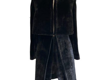 Brandon Maxwell Black Structured Velvet Coat Sale