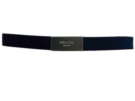 Prada Navy Blue Elastic Pull On Belt Online