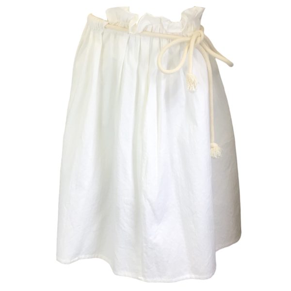 Atlantique Ascoli White Cotton Pique Skirt For Discount