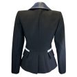 Paco Rabanne Black   Navy Blue Nylon Collared Wool Blazer on Sale