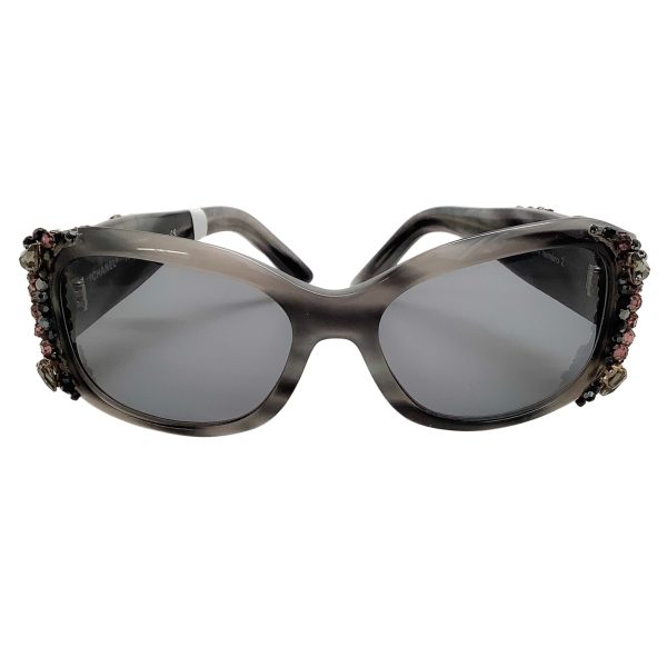 Chanel Grey Crystal Bijou Numero 2 Sunglasses Online Hot Sale