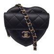 Chanel Black 2022 Quilted Lambskin Leather Mini Heart Handbag Supply