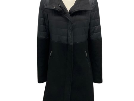 Gimo s Black Quilted Techno and Wool Coat Supply