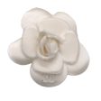 Chanel Ivory CC Logo Silk Camellia Brooch Cheap