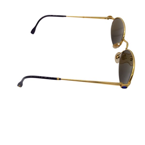 Boucheron Blue Vintage 1990s Retro Round Lens Gold Plated Sunglasses Online