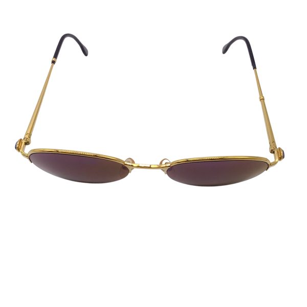 Boucheron Blue Vintage 1990s Retro Round Lens Gold Plated Sunglasses Online