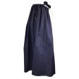 Atlantique Ascoli Navy Blue Long Cotton and Linen Skirt Discount