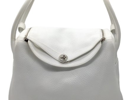 Hermes White 2007 Togo Leather Lindy Handbag Discount