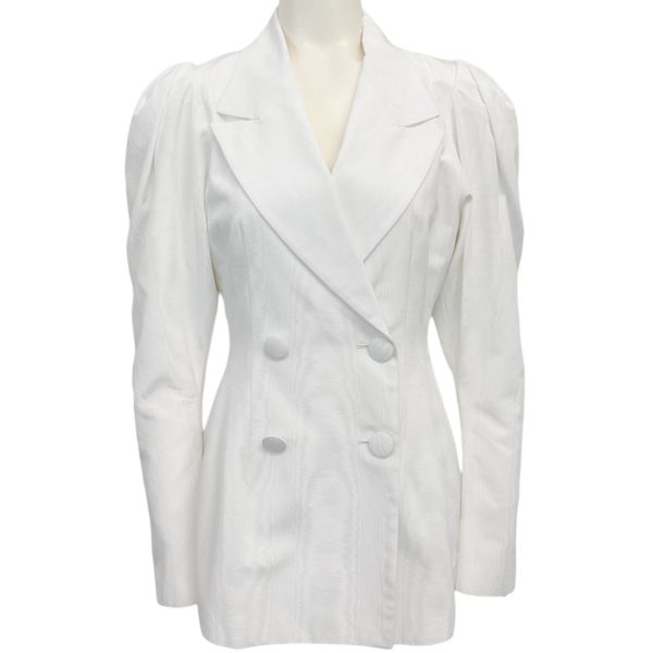 16 Arlington White Puff Sleeve Blazer Online now