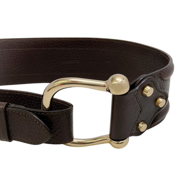 Burberry Brown Leather Horsebit Belt Cheap