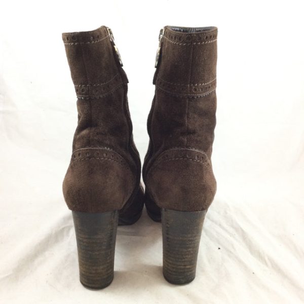 Sergio Rossi Suede Heeled Booties. Size 37 Online Hot Sale