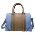 Givenchy Blue   Taupe Lucrezia Leather Double Top Handle Shoulder Bag Supply