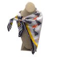 Prada White   Yellow   Orange   Black 2015 Bunny Arrow Print Square Silk Scarf Online Hot Sale