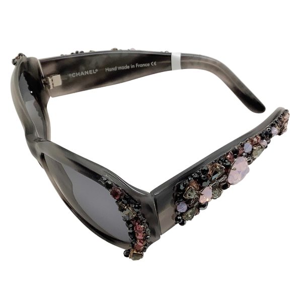 Chanel Grey Crystal Bijou Numero 2 Sunglasses Online Hot Sale